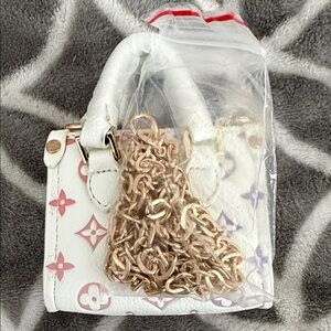 Elegant White and Gold Mini Bag